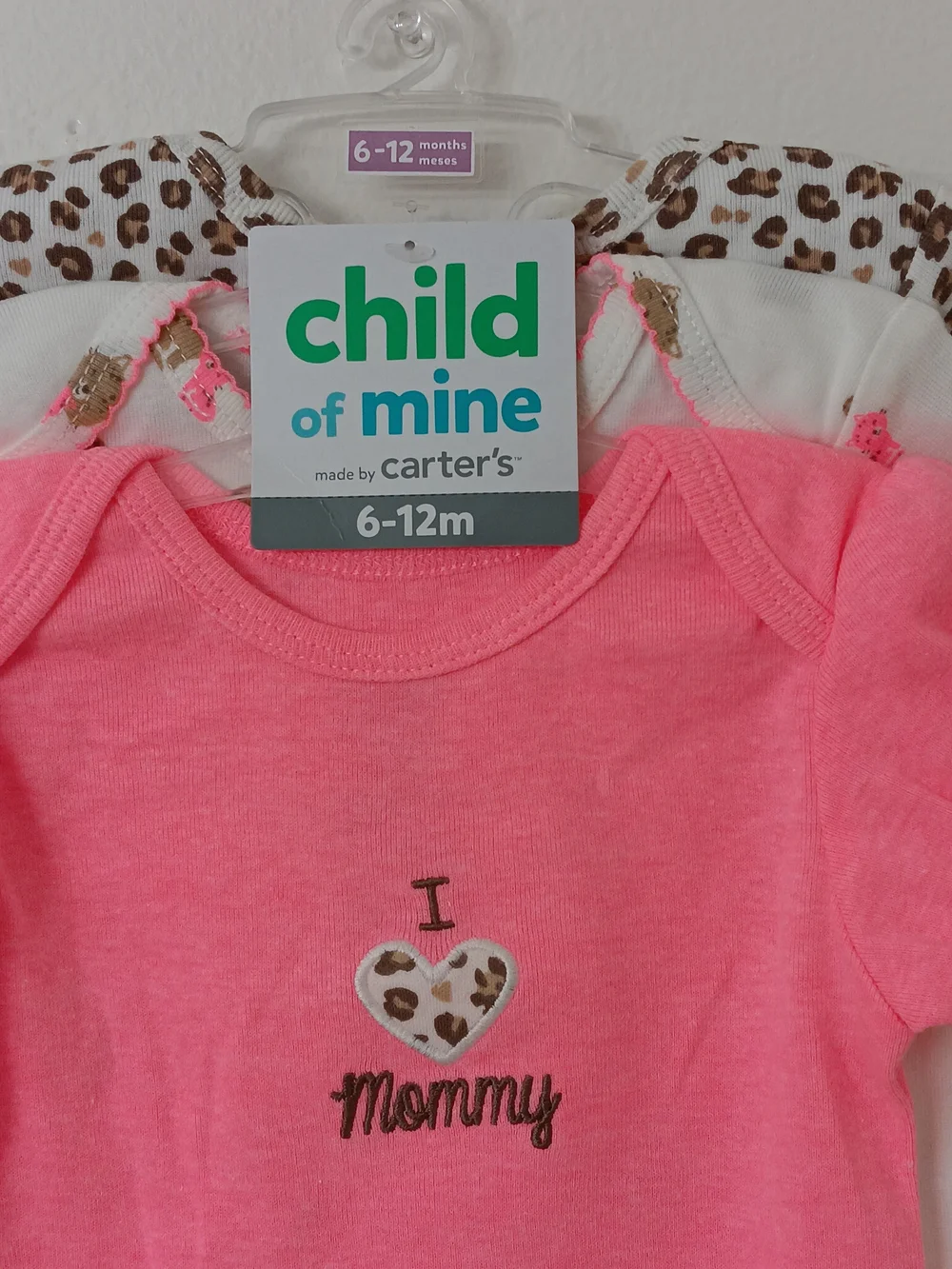 Child of Mine by Carter's Pink 'I ♥ Mommy' Baby Bodysuit - 6-12M (Set Of 3)